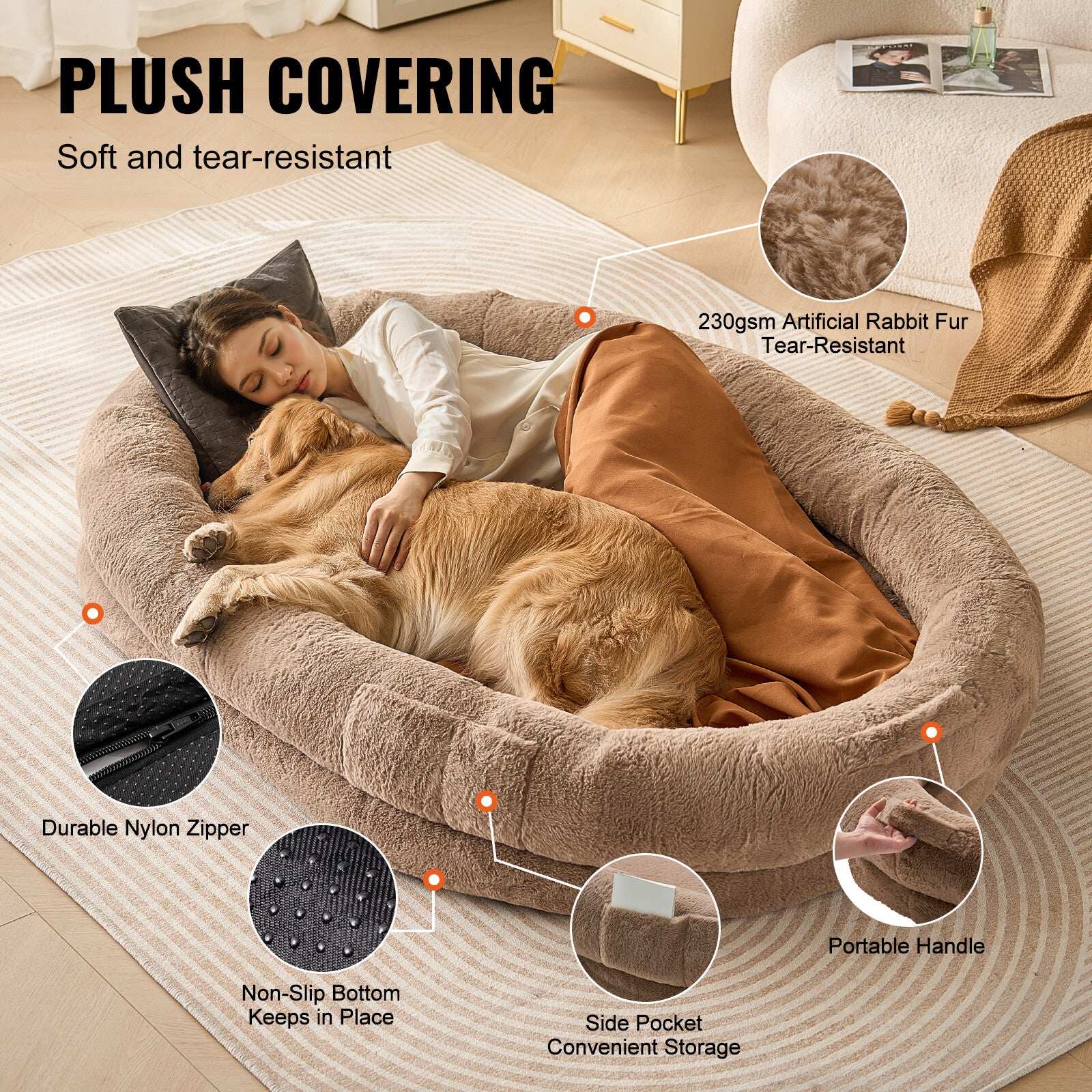Oversized Orthopedic Dog Lounger - Pet Supplies Australia